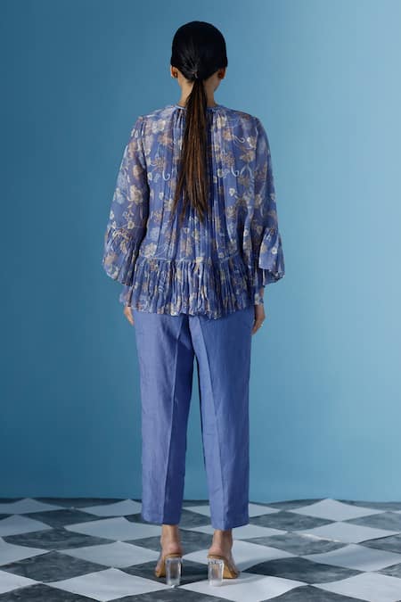 Chokhi Chorri Aria Iris Bloom Bell Sleeves Top With Pant 