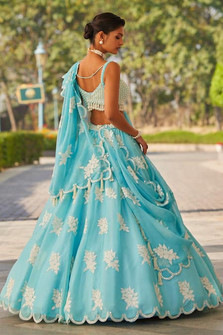 Vvani By Vani Vats Scallop Hem Lehenga Blouse Set 