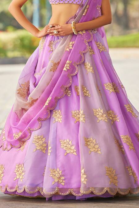 Buy Vvani By Vani Vats Multi Color Georgette, Organza Embroidery, Floral Applique Lehenga Blouse Set Online at Aza Fashions Buy_Vvani By Vani Vats_Multi Color Georgette, Organza Embroidery, Floral Applique Lehenga Blouse Set _Online_at_Aza_Fashions