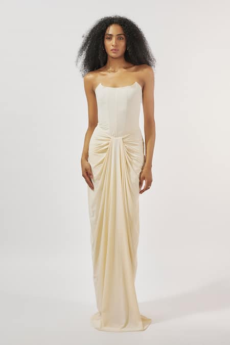 Deme by Gabriella Corset Draped Gown 