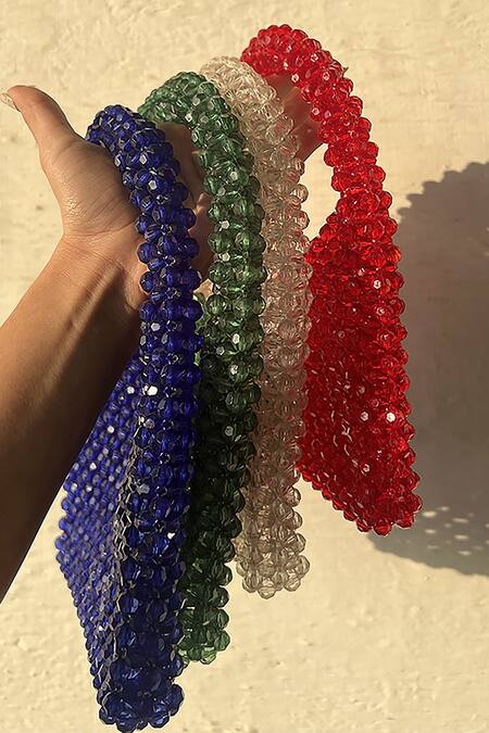 Rubilon_White Bead Rosa Woven Bag _Online_at_Aza_Fashions