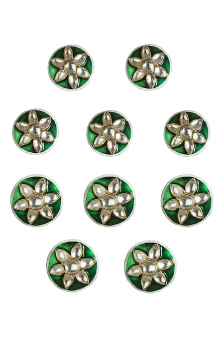 Riana Jewellery Jadtar Stone Studded Kurta Buttons 10 Pcs Set 