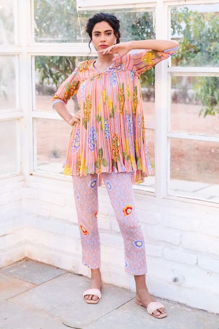 ISSA STUDIO BY CHETANA & SWATHI Nina Gathered Kurta With Pant 