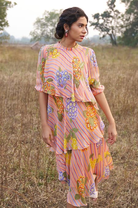 ISSA STUDIO BY CHETANA & SWATHI Nivi Layered Midi Dress 