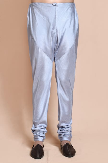 Arihant Rai Sinha_Gray Silk Embroidery, Sequins Jaal Bundi Kurta Set_Online_at_Aza_Fashions