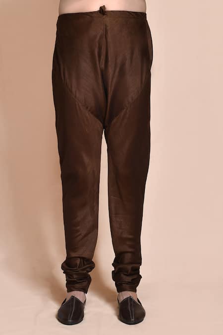 Arihant Rai Sinha_Brown , Satin Embroidery, Sequins Persian Jaal Bundi Kurta Set _Online_at_Aza_Fashions