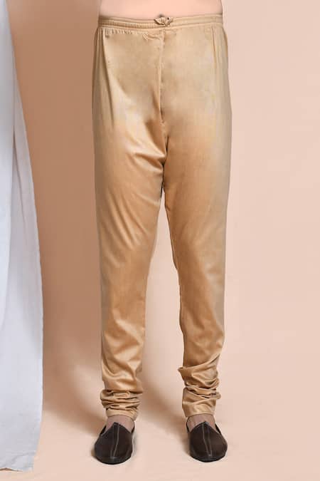 Arihant Rai Sinha_Beige Silk Embroidery Trellis Sherwani With Churidar_Online_at_Aza_Fashions