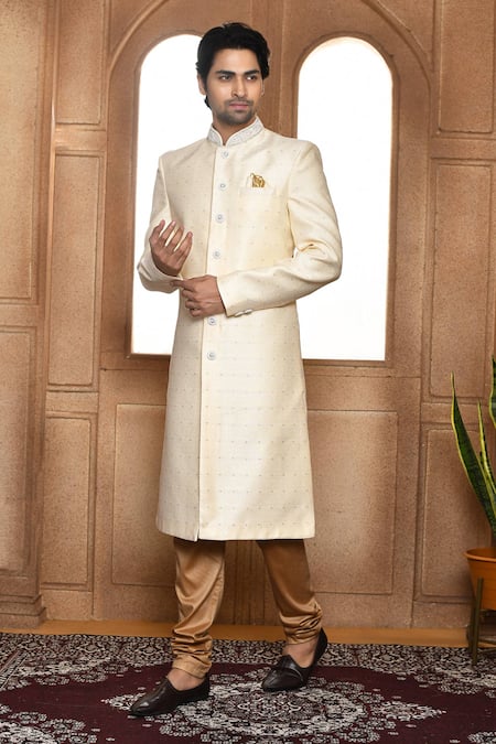 Aryavir Malhotra Mandala Square Pattern Sherwani With Churidar 