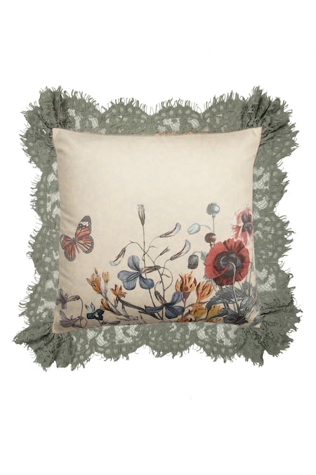 Buy Multi Color Suede Velvet Butterfly, Flower Spring Pattern