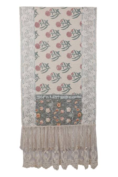 Diva Riche_Grey Cotton Floral Eve Embroidered Bedding Set_Online_at_Aza_Fashions