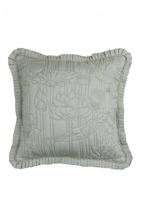 Buy_Diva Riche_Grey Cotton Floral Eve Embroidered Bedding Set_Online_at_Aza_Fashions
