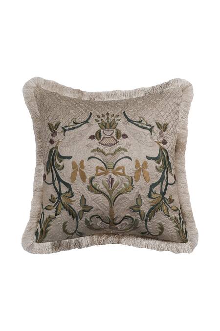 Buy_Diva Riche_Cream , Dupion Marlena And Lace Embroidered Bedding Set