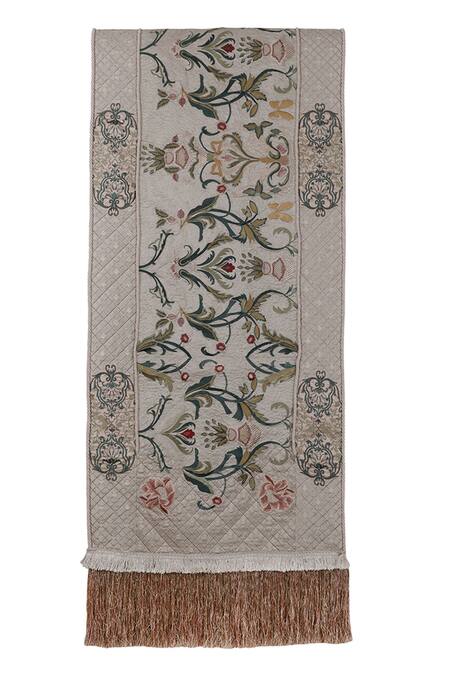 Buy_Diva Riche_Beige Silk, Dupion Marlena And Lace Embroidered Bedding Set_Online_at_Aza_Fashions