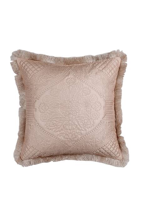 Buy_Diva Riche_Peach Washable Silk Thread Alroaz Embroidered Bedding Set_Online_at_Aza_Fashions