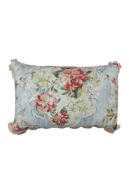 Diva Riche_Multi Color Washable Silk Floral, Lace Turkish And Embroidered Bedding Set_at_Aza_Fashions