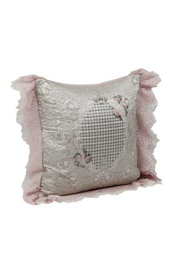 Shop_Diva Riche_Pink Washable Silk Checkered, Floral Print Bedding Set