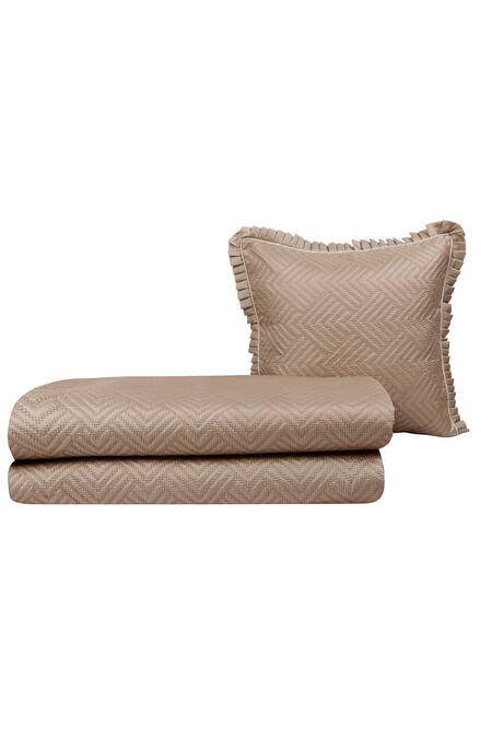 Buy_Diva Riche_Black Satin, Washable Silk Floral, Paisley Lace Embellished Bedding Set_Online_at_Aza_Fashions