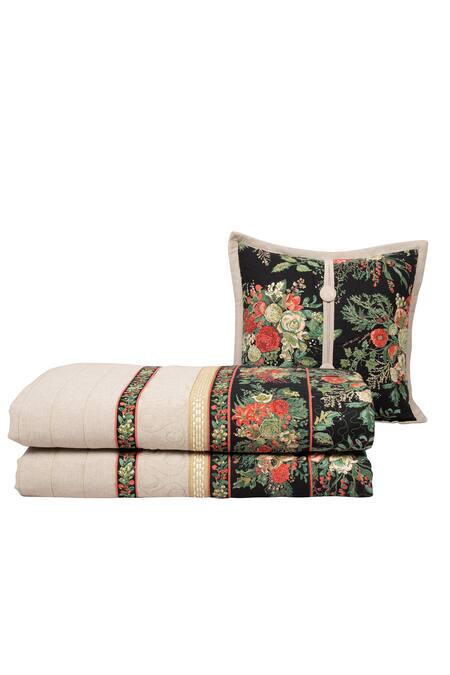 Buy_Diva Riche_Green Cotton Botanical April Print Set_Online_at_Aza_Fashions