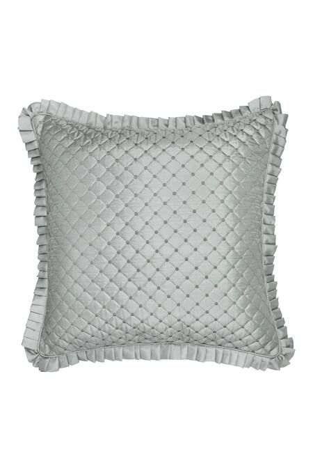 Shop Diva Riche Blue Washable Silk Lattice Quilted Bedding Set Online at Aza Fashions Shop_Diva Riche_Blue Washable Silk Lattice Quilted Bedding Set_Online_at_Aza_Fashions