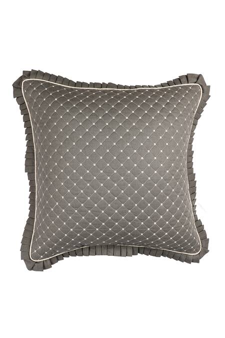 Buy Diva Riche Grey Cotton Lattice Quilted Bedding Set Online at Aza Fashions Buy_Diva Riche_Grey Cotton Lattice Quilted Bedding Set_Online_at_Aza_Fashions