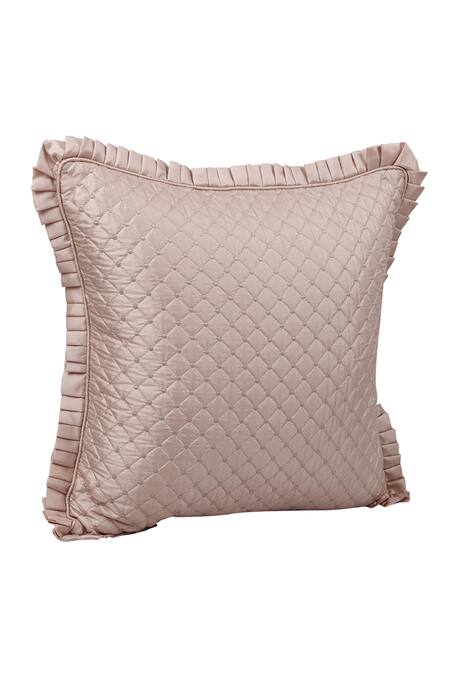 Shop Diva Riche Peach Cotton Lattice Quilted Pattern Bedding Set Online at Aza Fashions Shop_Diva Riche_Peach Cotton Lattice Quilted Pattern Bedding Set_Online_at_Aza_Fashions