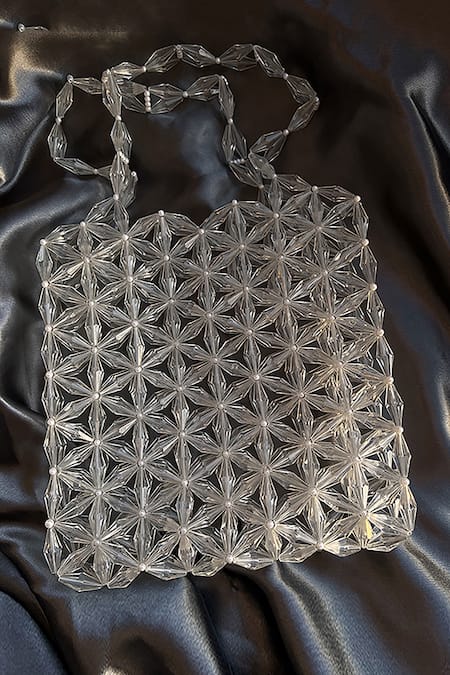 Rubilon Floral Acrylic Crystal Handbag 