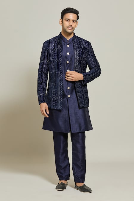 Arihant Rai Sinha Velvet Embroidered Jacket Pant Set 