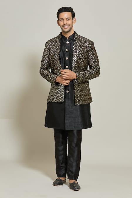 Aryavir Malhotra Sequin Embroidered Jacket Pant Set 