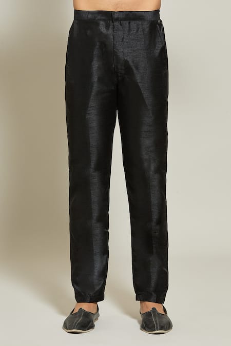 Arihant Rai Sinha_Black Georgette, Silk Sequins Embroidered Jacket Pant Set _at_Aza_Fashions