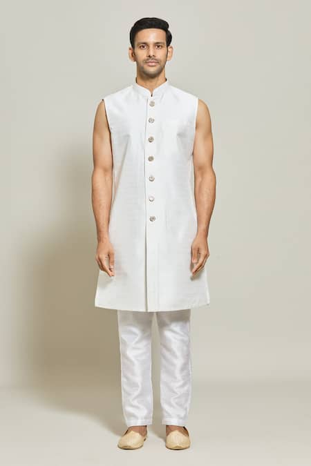 Arihant Rai Sinha Blue Jacquard, Silk Jacket Pant Set Online at Aza Fashions Arihant Rai Sinha_Blue Jacquard, Silk Jacket Pant Set _Online_at_Aza_Fashions