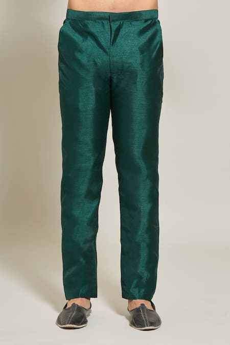 Arihant Rai Sinha Green Jacquard, Silk Embroidery Woven Floral Pattern Jacket Pant Set Online at Aza Fashions Arihant Rai Sinha_Green Jacquard, Silk Embroidery Woven Floral Pattern Jacket Pant Set _Online_at_Aza_Fashions