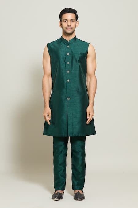 Buy Arihant Rai Sinha Green Jacquard, Silk Embroidery Woven Floral Pattern Jacket Pant Set Online at Aza Fashions Buy_Arihant Rai Sinha_Green Jacquard, Silk Embroidery Woven Floral Pattern Jacket Pant Set _Online_at_Aza_Fashions