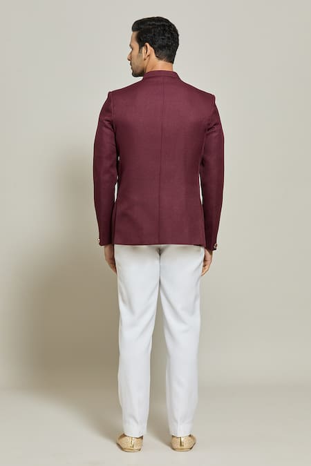 Arihant Rai Sinha Asymmetric Solid Bandhgala & Trouser Set 