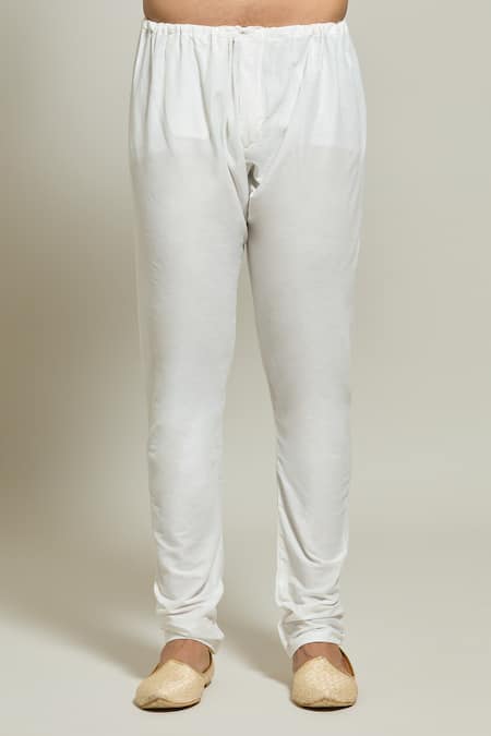 Arihant Rai Sinha_Cream Georgette, Polyester, Cotton Sequins, Thread Sherwani With Churidar _at_Aza_Fashions