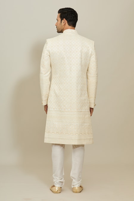 Arihant Rai Sinha Thread Embroidered Sherwani & Churidar Set 