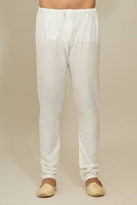 Arihant Rai Sinha_Cream Silk, Polyester Sequins, Embroidery Thread Sherwani And Churidar Set _at_Aza_Fashions