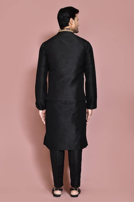 Arihant Rai Sinha Floral Resham Embroidered Nehru Jacket Set 
