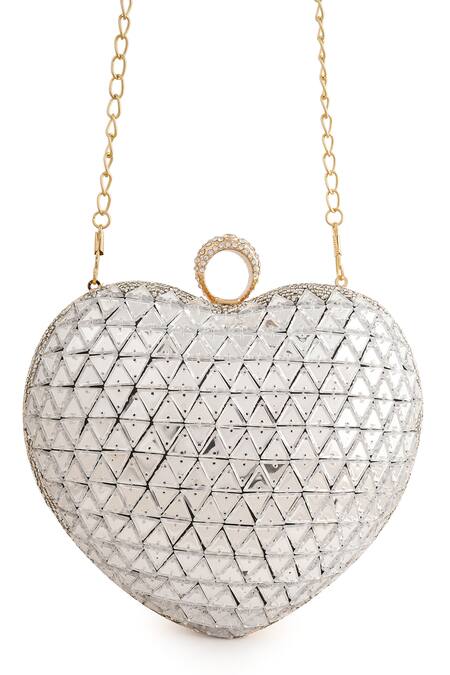 Shop_A Clutch Story_Silver Rhinestones Lovestruck Embellished Clutch _Online_at_Aza_Fashions