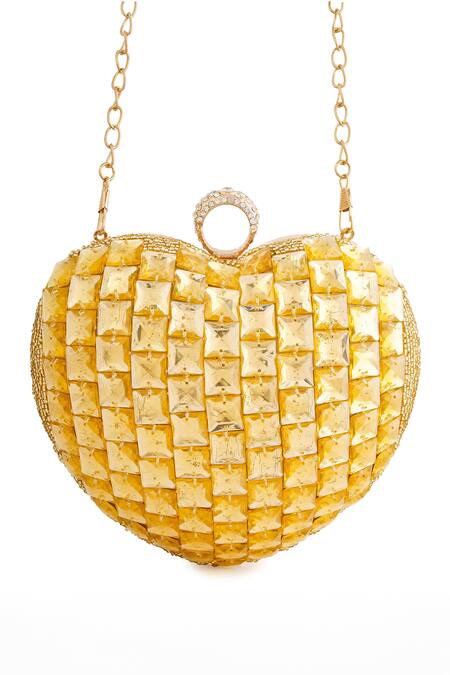 Shop A Clutch Story Gold Rhinestones Cupid Citrine Embellished Clutch Online at Aza Fashions Shop_A Clutch Story_Gold Rhinestones Cupid Citrine Embellished Clutch _Online_at_Aza_Fashions