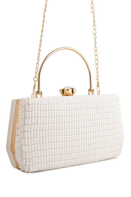A Clutch Story White Rhinestones Opal Obsession Embellished Clutch at Aza Fashions A Clutch Story_White Rhinestones Opal Obsession Embellished Clutch_at_Aza_Fashions