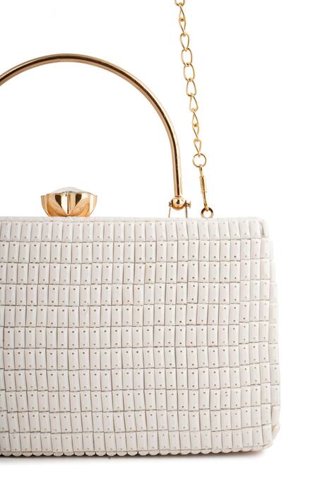 Shop A Clutch Story White Rhinestones Opal Obsession Embellished Clutch Shop_A Clutch Story_White Rhinestones Opal Obsession Embellished Clutch