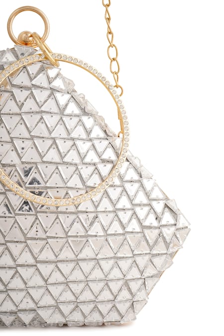Shop_A Clutch Story_Silver Rhinestones Dazzling Diamond Embellished Clutch 