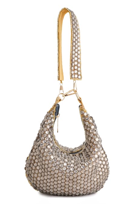 A Clutch Story Smoky Quartz Embellished Bag 