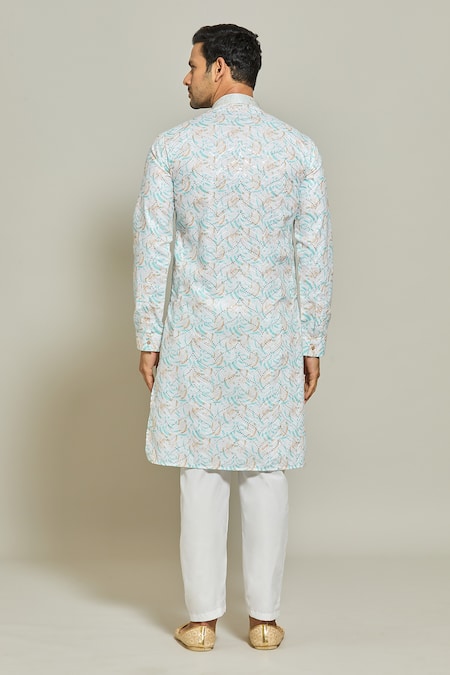 Arihant Rai Sinha Abstract Print Embroidered Kurta & Aligadi Pant Set 
