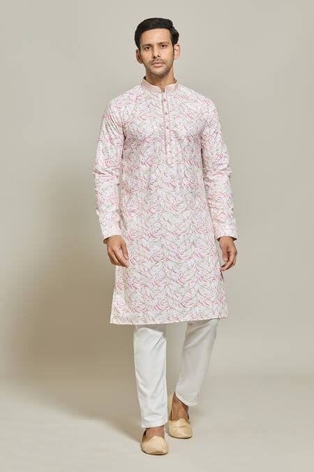 Buy Arihant Rai Sinha Pink Cotton Embroidery Kurta Online at Aza Fashions Buy_Arihant Rai Sinha_Pink Cotton Embroidery Kurta _Online_at_Aza_Fashions
