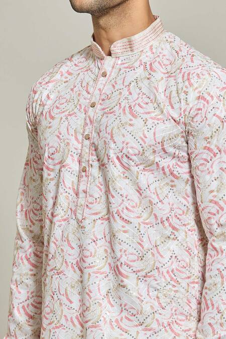 Shop Arihant Rai Sinha Pink Cotton Embroidery Kurta Online at Aza Fashions Shop_Arihant Rai Sinha_Pink Cotton Embroidery Kurta _Online_at_Aza_Fashions