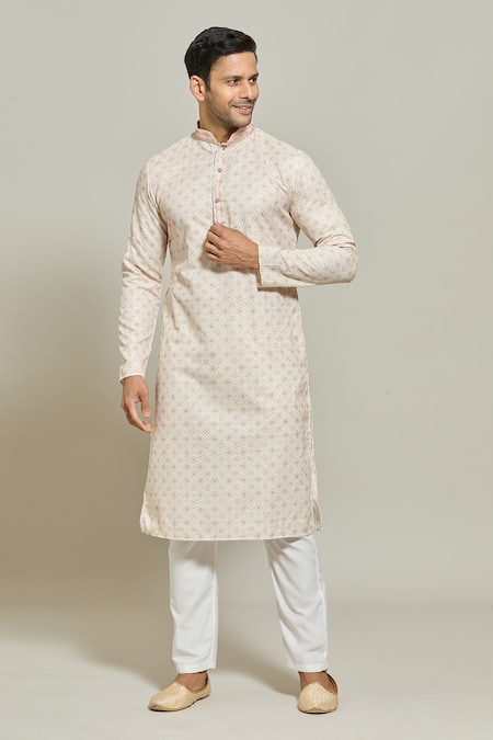 Arihant Rai Sinha Abstract Print Sequin Work Kurta & Aligadi Pant Set 