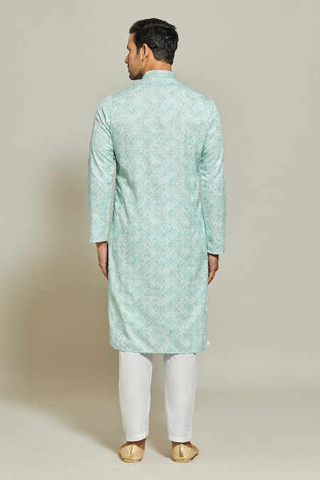Arihant Rai Sinha Geometric Print Kurta & Aligadi Pant Set 