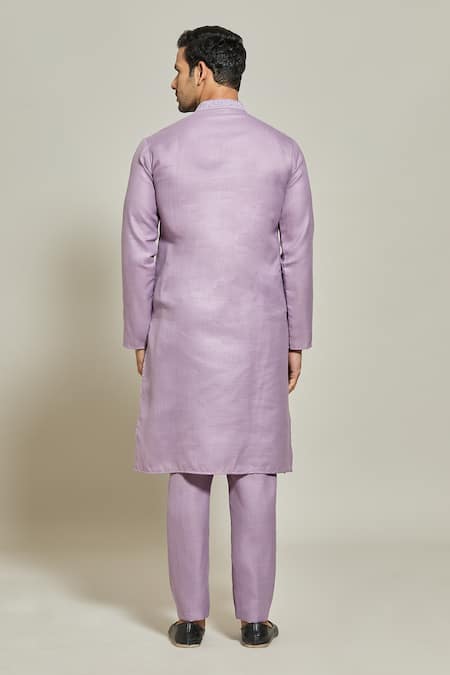 Arihant Rai Sinha Embroidered Placket Kurta & Aligadi Pant Set 