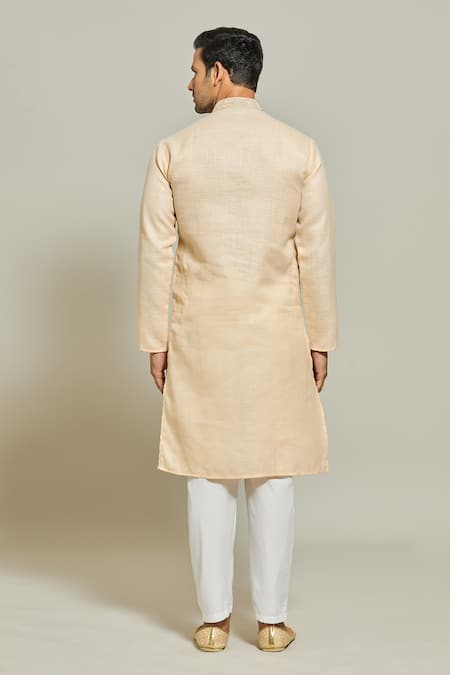 Arihant Rai Sinha Plain Straight Kurta & Aligadi Pant Set 